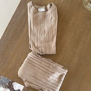 Petal & Pup Tan Ribbed Jumpsuit